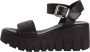 Tamaris Zwarte Casual Open Platte Sandalen Black Dames - Thumbnail 18