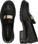 Tommy Hilfiger Zwarte Leren Loafer met Gouden Logo Black Dames - Thumbnail 3