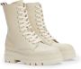 Bruin Tinten Monochromatic Lace Up Boot Veterboots Laarzen Met Veters Dames Beige - Thumbnail 20