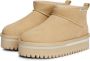 Tommy Jeans Suède Plateau Laarzen Beige Ronde Neus Beige Dames - Thumbnail 7