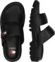 Tommy Jeans Zwarte platte sandalen voor vrouwen Black Dames - Thumbnail 13