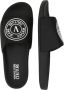 Versace Jeans Couture Effen V-Emblem Slides Black Heren - Thumbnail 9