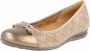 Gabor Beige Leren Ballerina Schoenen Beige Dames - Thumbnail 2