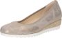 Gabor Beige-gouden metallic leren ballerina flats Yellow Dames - Thumbnail 2