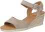 Gabor Velours Leren Sleehak Sandalen Beige Dames - Thumbnail 2