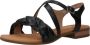 Gabor Zwarte Leren Platte Sandalen Black Dames - Thumbnail 1