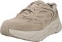 Hoka One Donkergrijze Kalfssuède Chunky Sneakers Beige Heren - Thumbnail 2