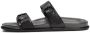 Kazar Zwarte Leren Urban Slides Black Heren - Thumbnail 1