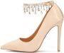 Kazar Stoffen pumps met een versierde band Beige Dames - Thumbnail 2