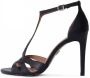 Kazar Zwarte leren sandalen met effectieve bandjes Black Dames - Thumbnail 2