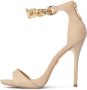 Kazar Beige leren sandalen met gouden stiletto Beige Dames - Thumbnail 2