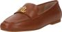 Ralph Lauren Leren Mocassins Logo Voorkant Rubberen Zool Brown Dames - Thumbnail 3