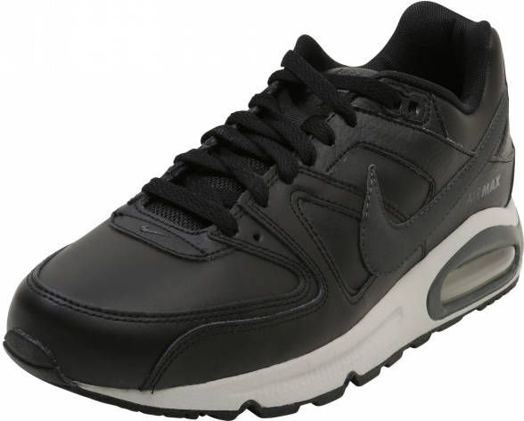 Nike air max command leather sneakers store zwart heren