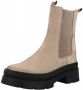 PS Poelman Dames NORA Suedè Nubuck Leren Chelsea Laarzen Instappers met Elastiek Beige Taupe - Thumbnail 3