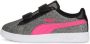 PUMA Smash v2 Glitz GlamV PS glitter kindermeisjesschoen sneakers Velcro zwart - Thumbnail 1