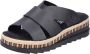 Rieker Slippers wedge heel summer shoe slippers with straw framing - Thumbnail 3