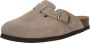 Scholl FAE NEW Suede SA Womens Dark Beige FALSO Clogs Dark Beige - Thumbnail 2