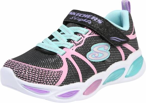 Skechers S-Lights Shimmer Beams Sporty Glow Sneakers Meisjes zwart roze blauw