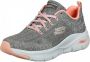 Skechers Arch Fit Comfy Wave 149414-GYPK Vrouwen Grijs Sneakers - Thumbnail 3