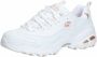 Skechers D'Lites Fresh Start 11931-WTRG Vrouwen Wit Sneakers - Thumbnail 4