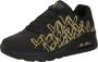 Skechers JGoldcrown Uno Golden Heart Sneakers Dames Zwart - Thumbnail 4