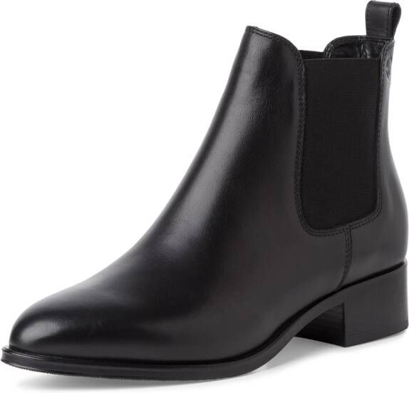 Tamaris Chelsea boots van leer met blokhak