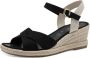 Tamaris 1-28367-42 001 Black -espadrilles -sleehak pups -sandaal - Thumbnail 4