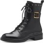 Tamaris Zwarte leren veterschoenen met gouden details Black Dames - Thumbnail 2