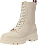 Bruin Tinten Monochromatic Lace Up Boot Veterboots Laarzen Met Veters Dames Beige - Thumbnail 6