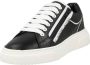 Valentino Zwarte leren sneaker met rits en logo Black Heren - Thumbnail 2