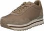 Woden Leren Plateau Sneaker met Visleer Details Beige Dames - Thumbnail 3