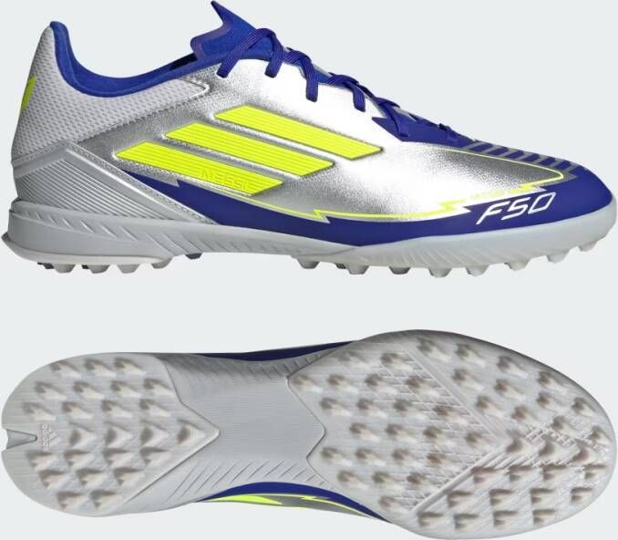 Adidas Perfor ce F50 League Messi Turf Voetbalschoenen Unisex Zilver