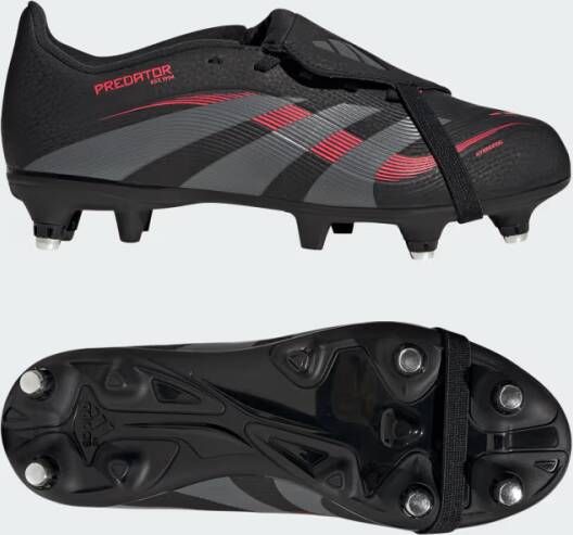 Adidas Perfor ce Predator League Fold-Over Tongue Soft Ground Voetbalschoenen Kids Kinderen Zwart