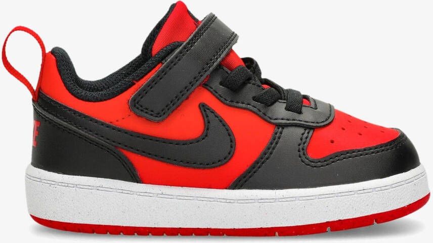 Nike court borough low recraft sneakers rood zwart kinderen