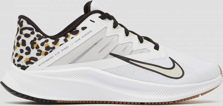 Nike quest 3 premium hardloopschoenen wit bruin dames