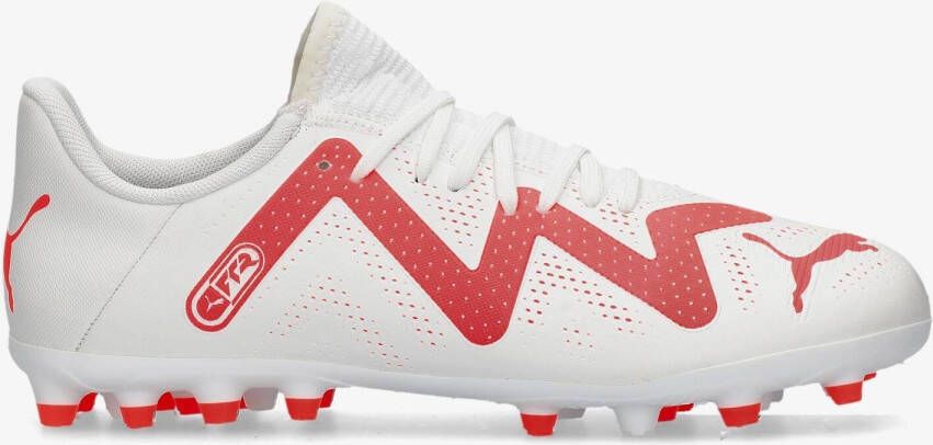 Puma future play voetbalschoenen wit rood kinderen