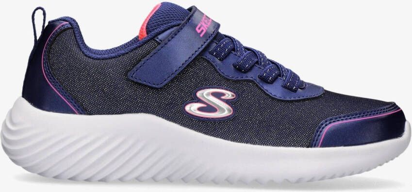 Skechers bounder hardloopschoenen blauw wit kinderen