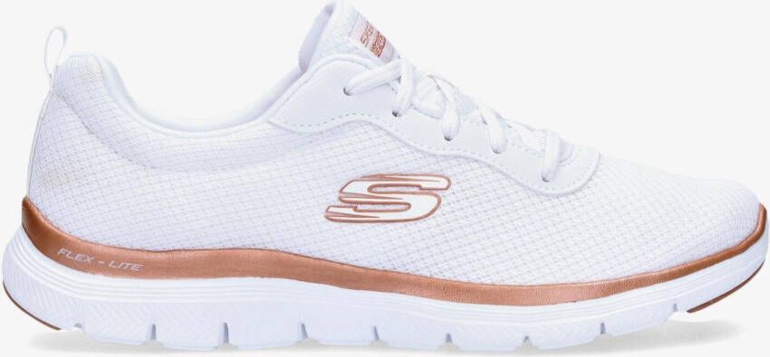 Skechers flex appeal 4.0 hardloopschoenen wit goud dames