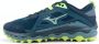 Mizuno Wave Mujin 8 Trailrunningschoenen Heren Tapestry Misty Blue Neo Lime - Thumbnail 3