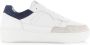 Blackstone Patchwork Lage Sneaker in Wit Marineblauw White Heren - Thumbnail 2