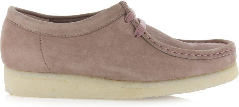 Clarks Wallabee Roze Nubuck Casual veterschoenen Dames