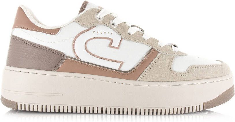 Cruyff Campo Low Lux taupe sneakers Wit Leerlook Lage sneakers Dames