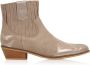 DWRS LABEL Austin taupe cowboylaarsjes Taupe Suede Enkellaars met hak Dames - Thumbnail 2