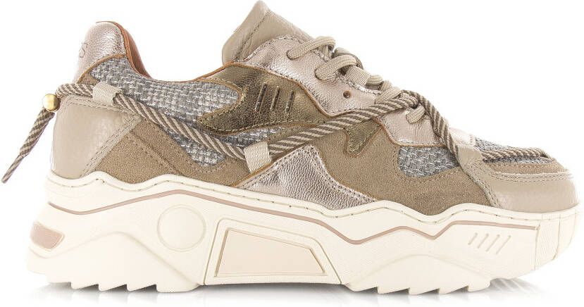 DWRS LABEL DWRS Jupiter | taupe stone Taupe Leer Lage sneakers Dames