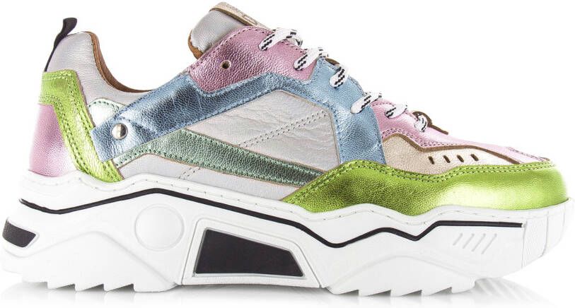 DWRS LABEL Pluto holographic | Lt. Pink Holograph Roze Leer Lage sneakers Dames