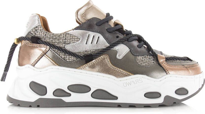 DWRS LABEL DWRS Saturnus | grey stone Grijs Leer Lage sneakers Dames