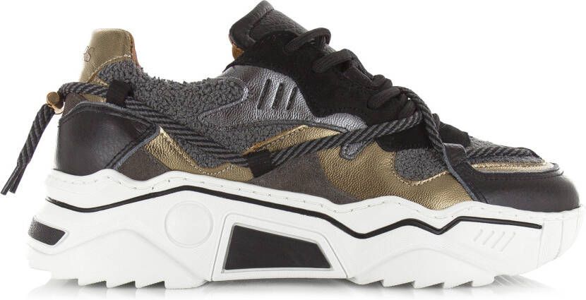 DWRS LABEL JUPITER Terry Black Elefante Zwart Leer Lage sneakers Dames