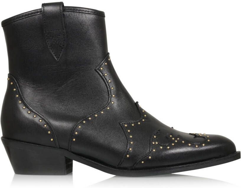 DWRS LABEL Lyon studs westernboots Zwart Leer Western Dames