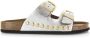 DWRS LABEL DWRS Malibu metallic leer | sil Zilver Leer Slippers met gesp Dames - Thumbnail 5