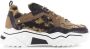 DWRS LABEL Pluto teddy leopard Black Cognac Zwart Leer Lage sneakers Dames - Thumbnail 2